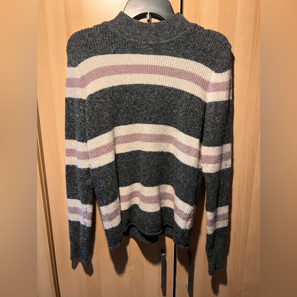 Pink Rose Long Sleeve Pink and Grey Stripped TurtleNeck Sweater Like New - Picture 2 of 3